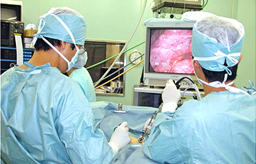 A scene from a respiratory surgery